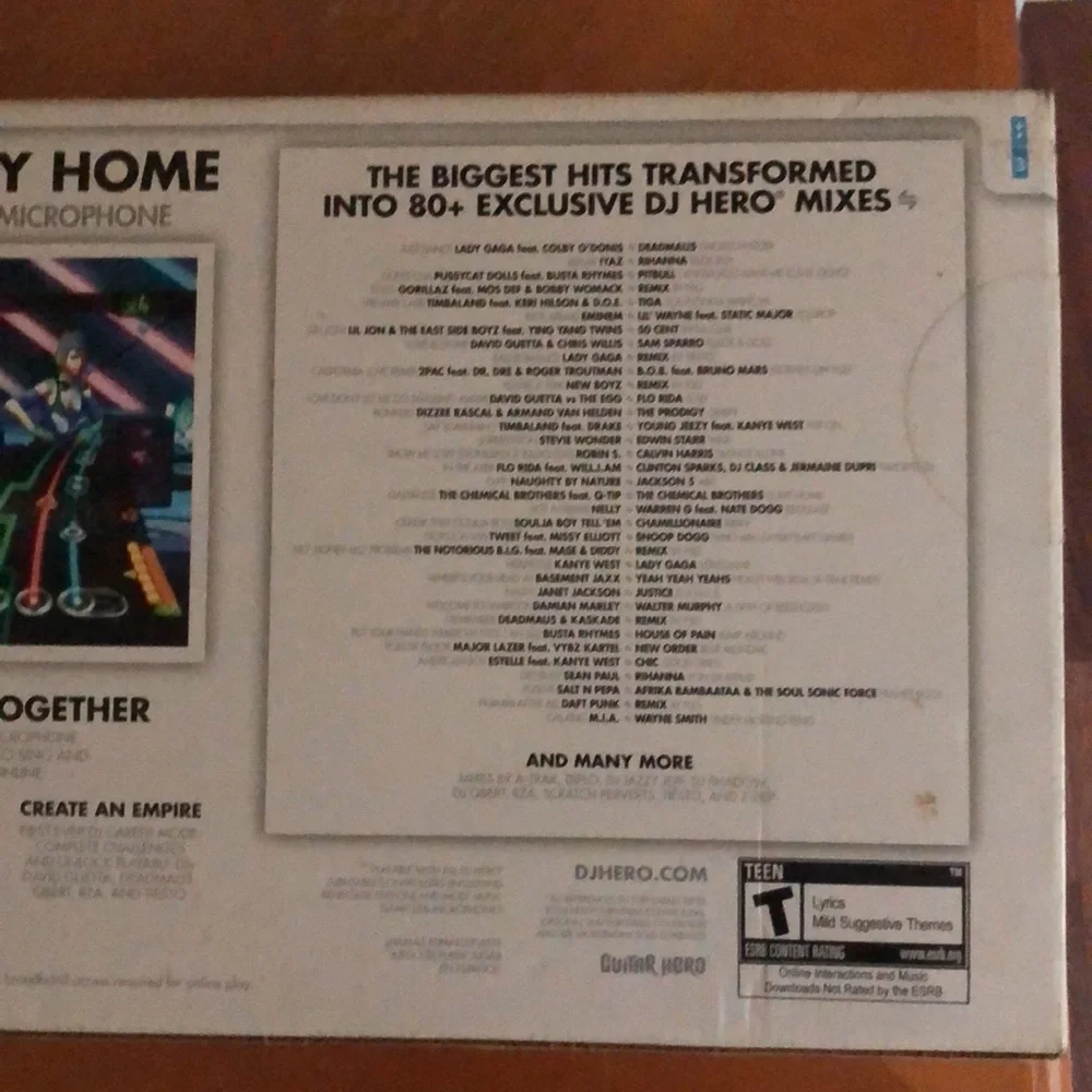 WII “DJ Hero2” is dated, but plays just fine,although it has been safely stored!